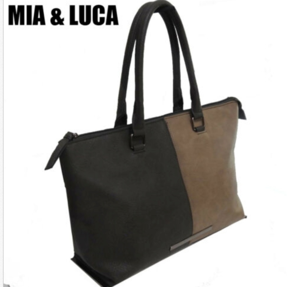 Mia & Luca" Handbag Tote Brown Tan Big Bag Purse